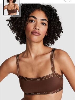 PINK Victoria's Secret Chocolate Brown Square-Neck Bralette